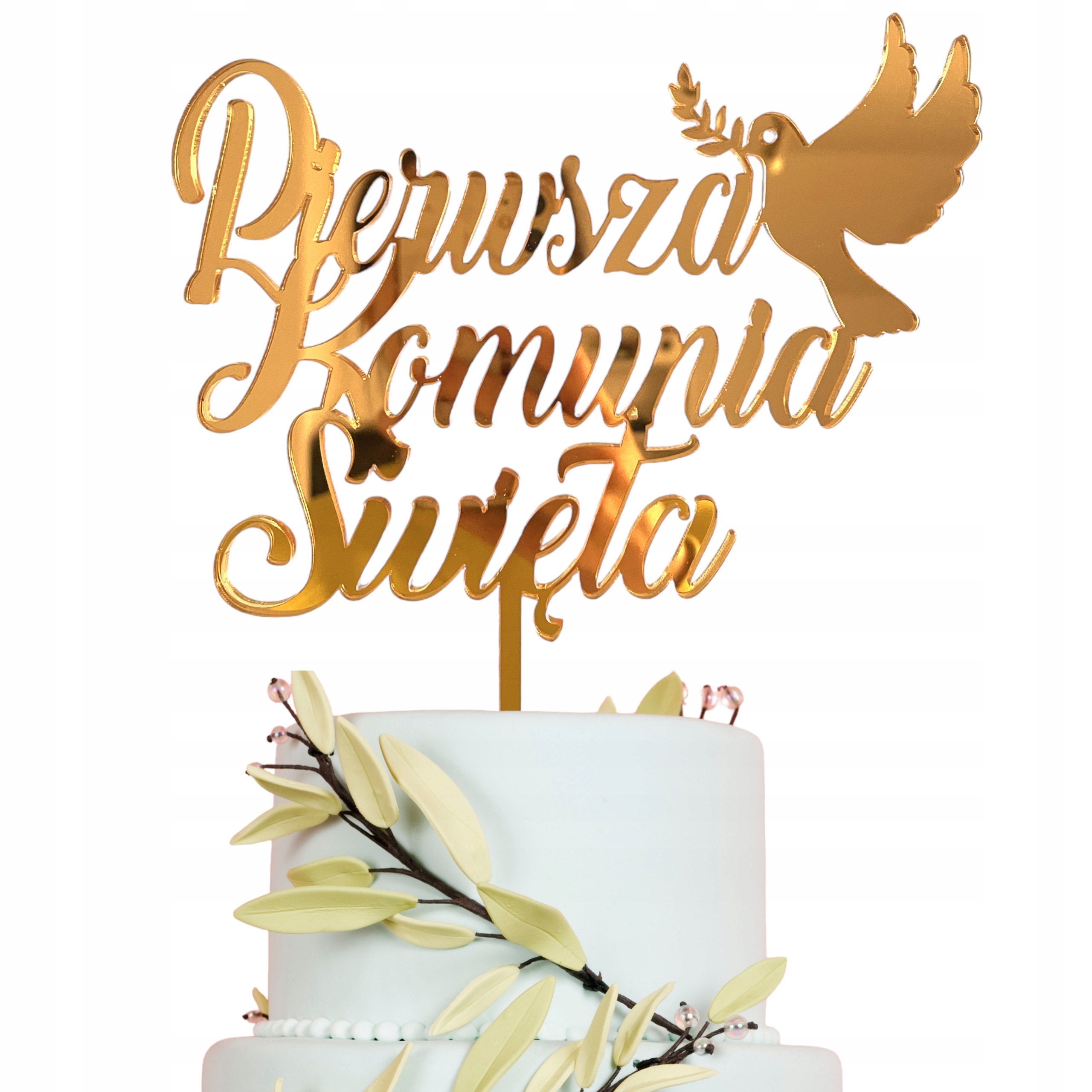 TOPPER KOMUNIJNY ZESTAW PIERWSZA KOMUNIA SWIETA IMIE NA BOK IHS ZLOTY Waga produktu z opakowaniem jednostkowym 0.15 kg