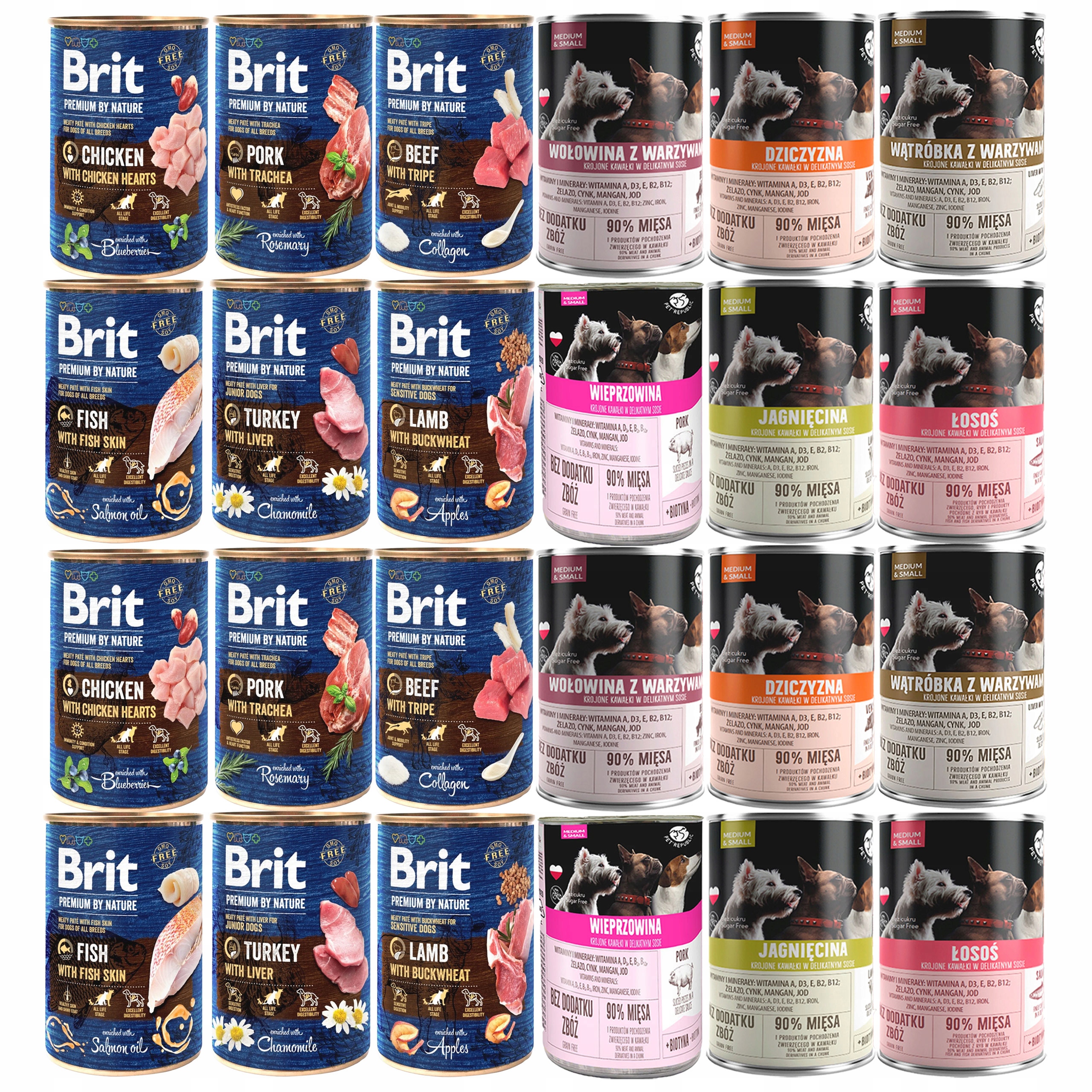 Levně Brit By Nature Pet Republic Krmivo mokré pro psa mix chutí 24 x 400 g