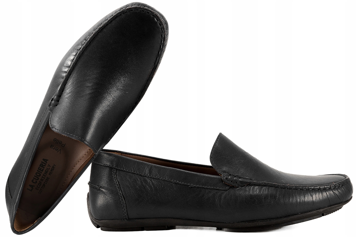 La Cuoieria Bol MF002 Mokasíny Kožené Polobotky Casual Vložky Černá 44