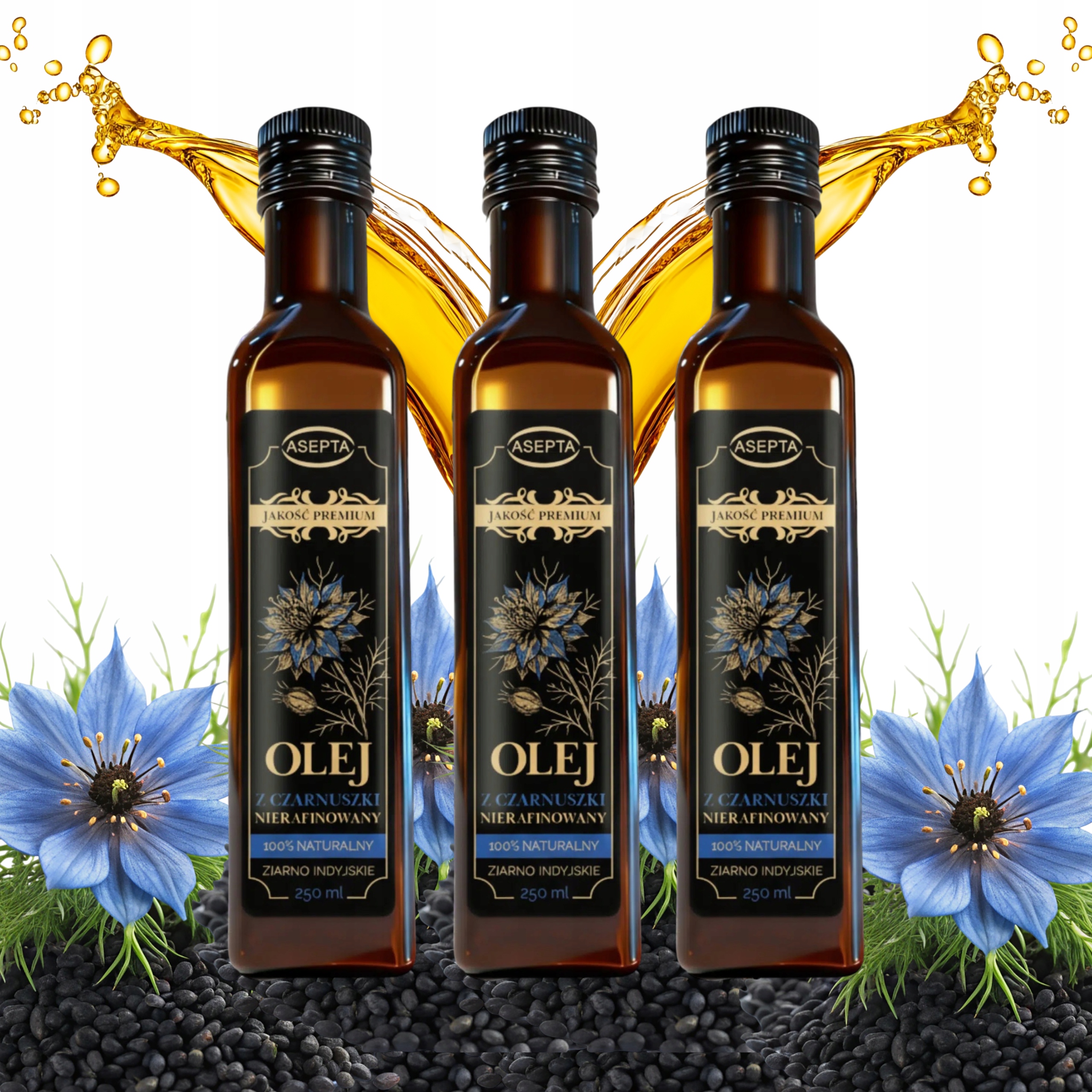 Levně Olej z černého kmínu nerafinovaný lisovaný za studena ze semen Nigella sativa