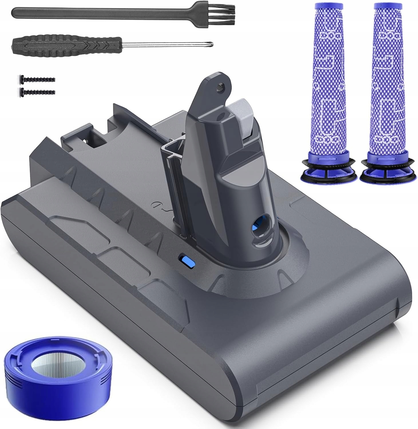 Bateria Akumulator Do Dyson V6 SV03 SV07 SV09 DC62 8000mAh 3 Filtry
