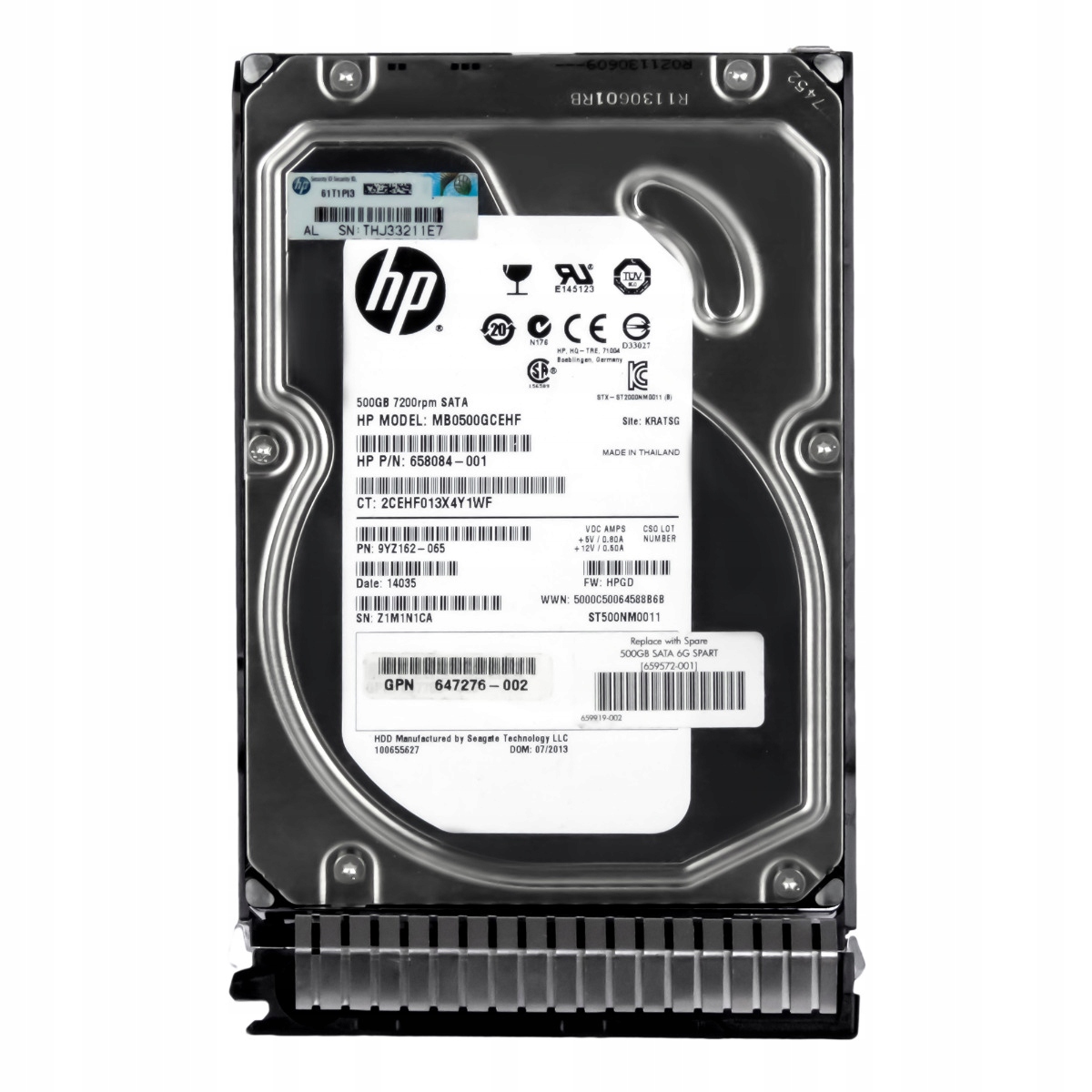 Hp 658084-001 500GB 7,2K 64MB Sata III 3,5'' MB0500GCEHF