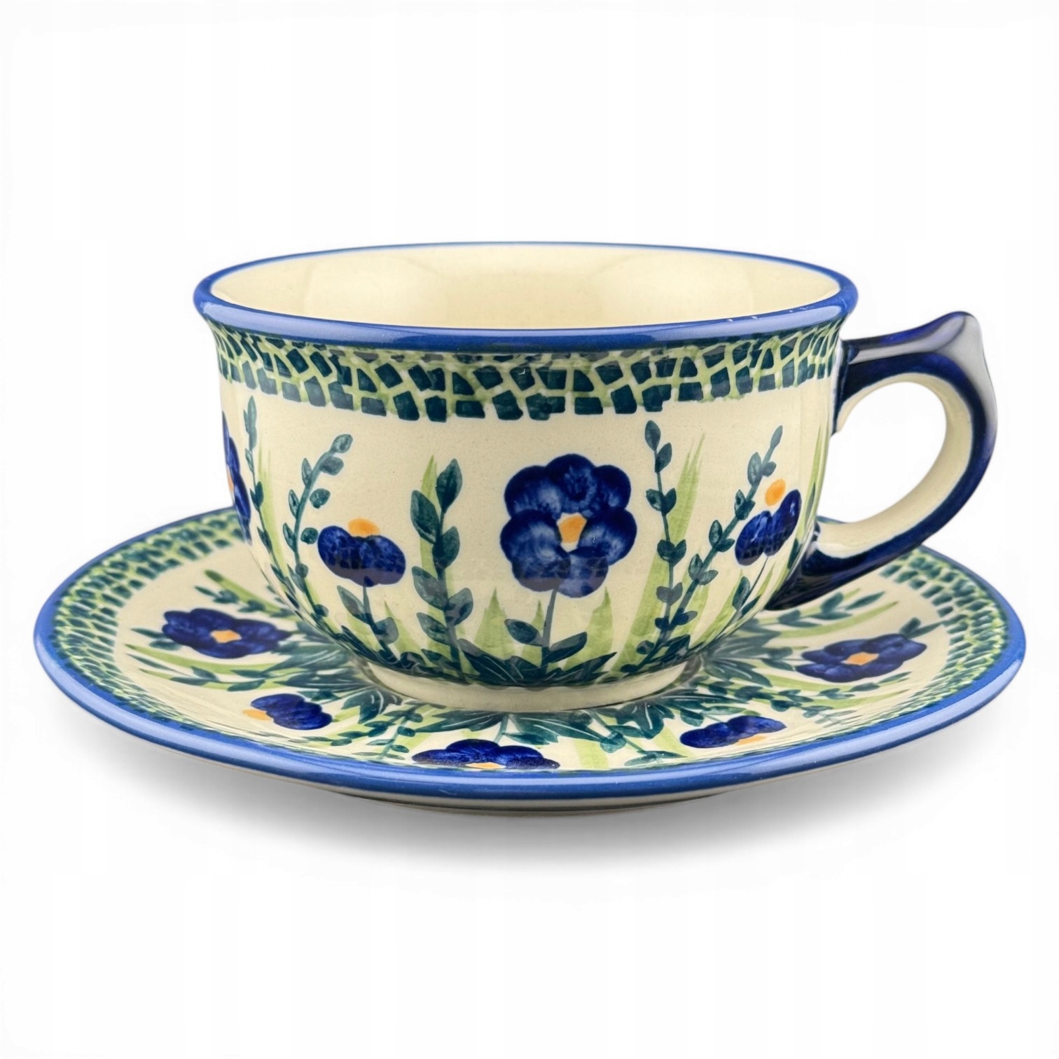 Šálek velký s podšálkem Unikát 300 ml dek. IM03 Keramika Bolesławiec