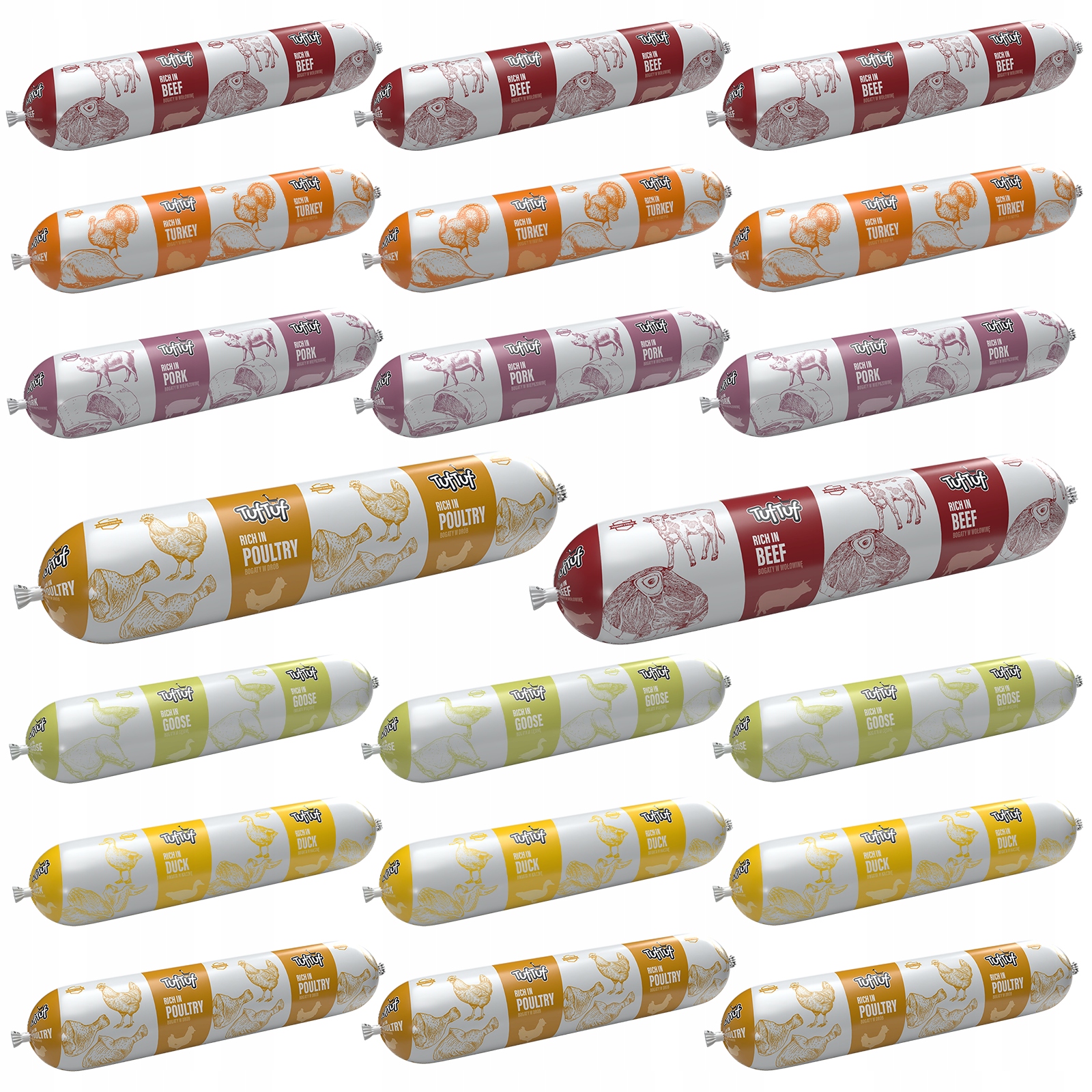 Karma Dla Psa Mokra Karma Baton MIX Smaków Mięsnych 20x900g Tuftuf