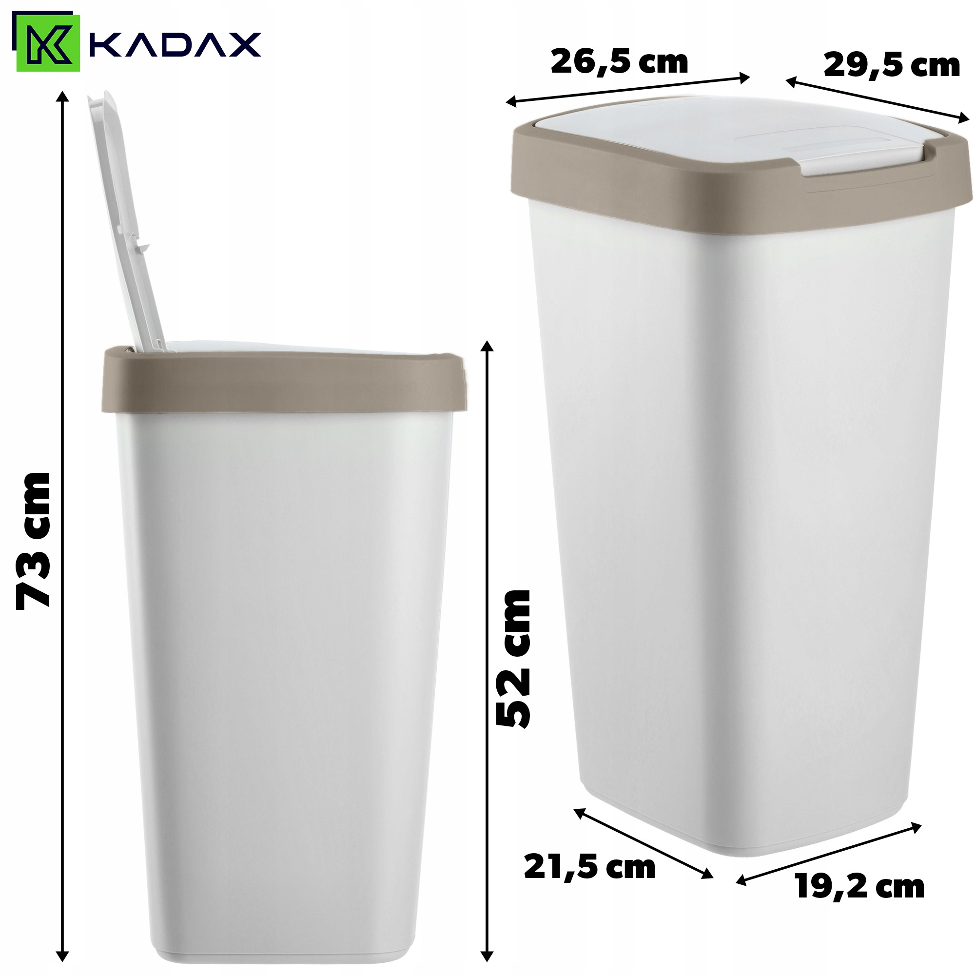 SZEMETESKOSÁR 25L HULLADÉK SZELEKTÍV HULLADÉKGYŰJTŐ VÖDÖR SZEMETES Csomagolás állapota eredeti