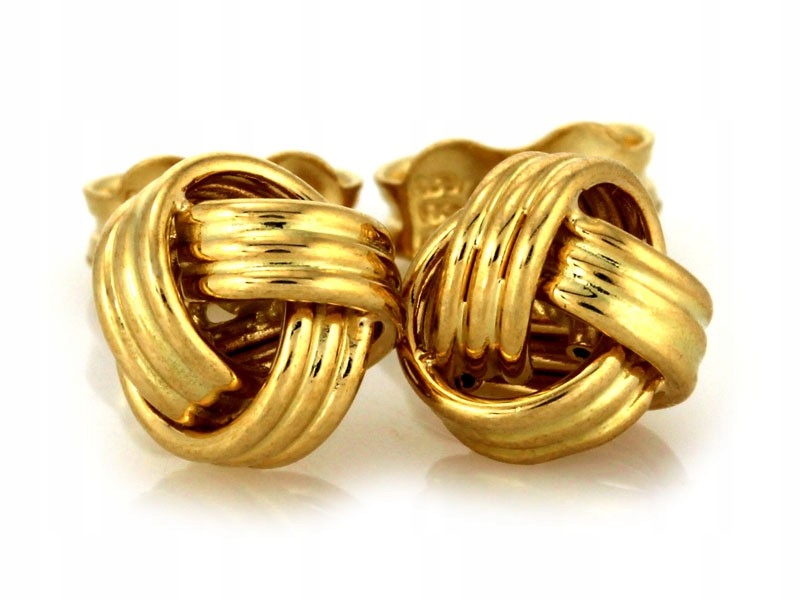 Náušnice Ze Zlata 585 tyčinka uzlíček hluchý na Valentýna pro ni