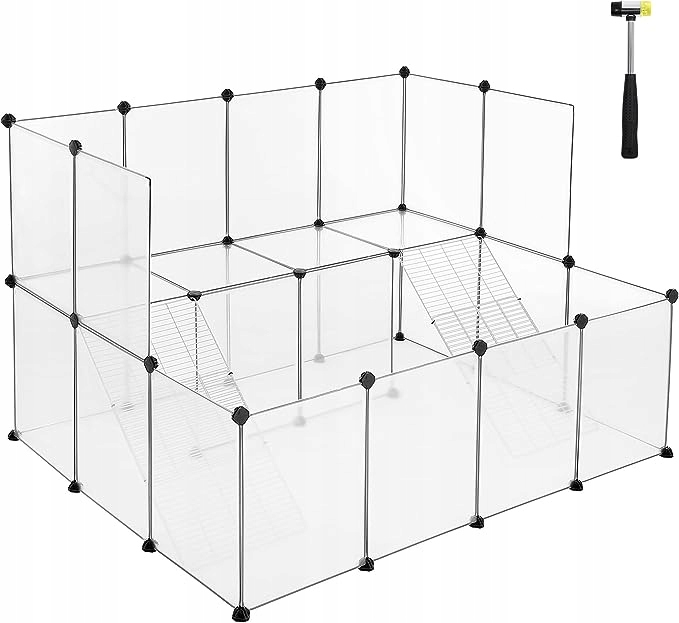 Levně Kotec pro malé hlodavce Songmics 91 x 108 x 143cm