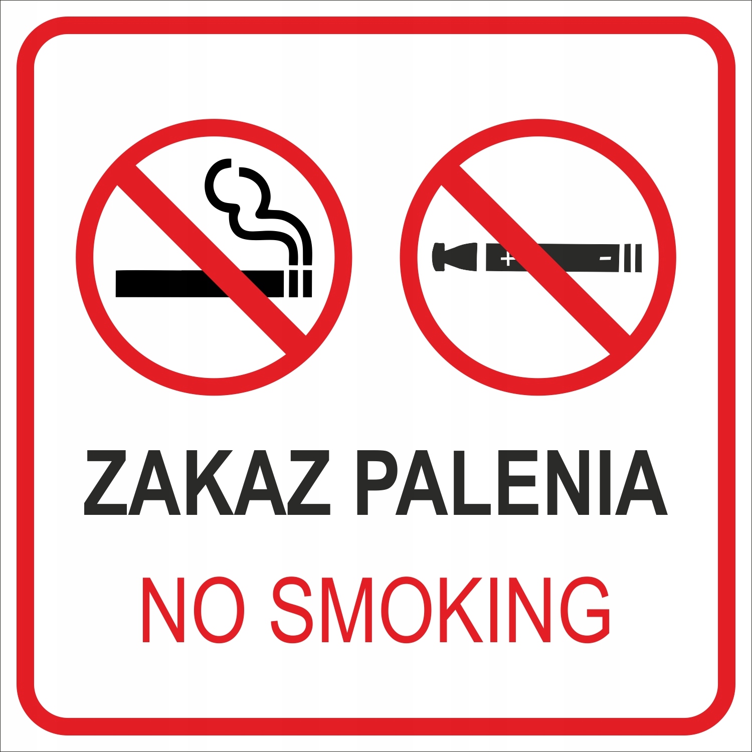 Naklejka ZAKAZ PALENIA PAPIEROSÓW NO SMOKING 10 cm