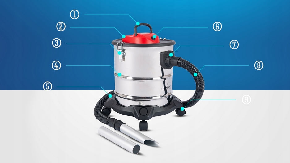 ODKURZACZ PRZEMYSŁOWY LEHMANN HADDO POPIOŁU KOMINKA GRUZU TURBO 2000W Maksymalna moc 2000 W