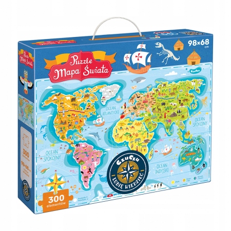 

CzuCzu Puzzle 300 el. Mapa Świata Bright Junior