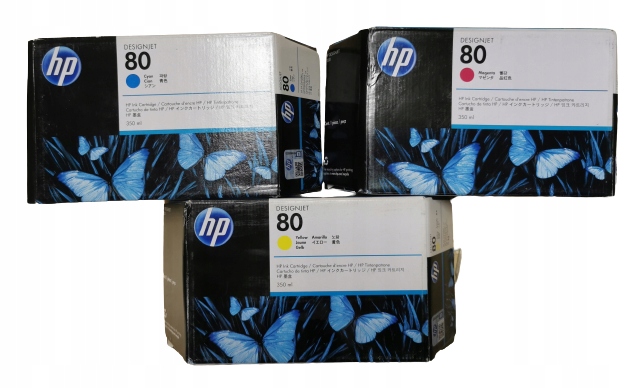 Sada atramentov Hp 80 Cmyk C4871A C4846A c4847a C4848A Dj 1050 1055