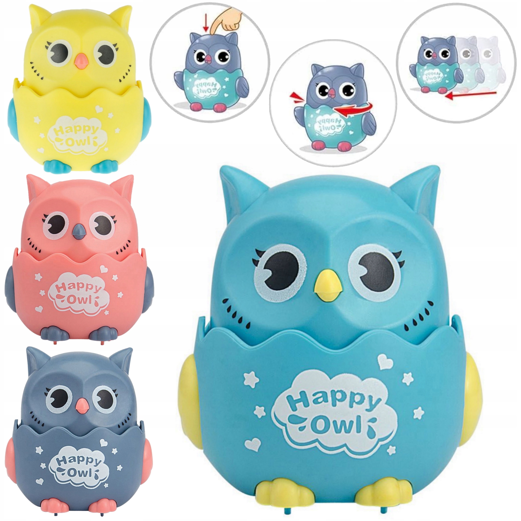 JEŻDŻĄCA SÓWKA UCIEKAJĄCA SOWA NA KÓŁKACH RÓŻNE KOLORY