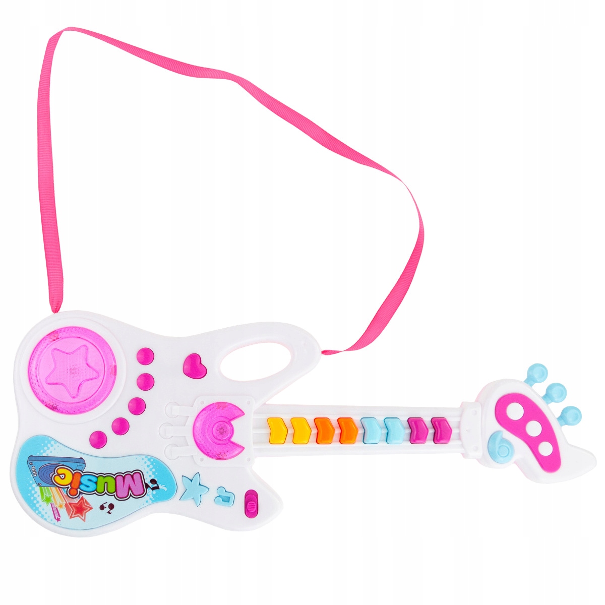 GITARA ROCKOWA INTERAKTYWNA DLA DZIECI ŚWIECI GRA INSTRUMENT MUZYCZNY LED Kod producenta TG71058
