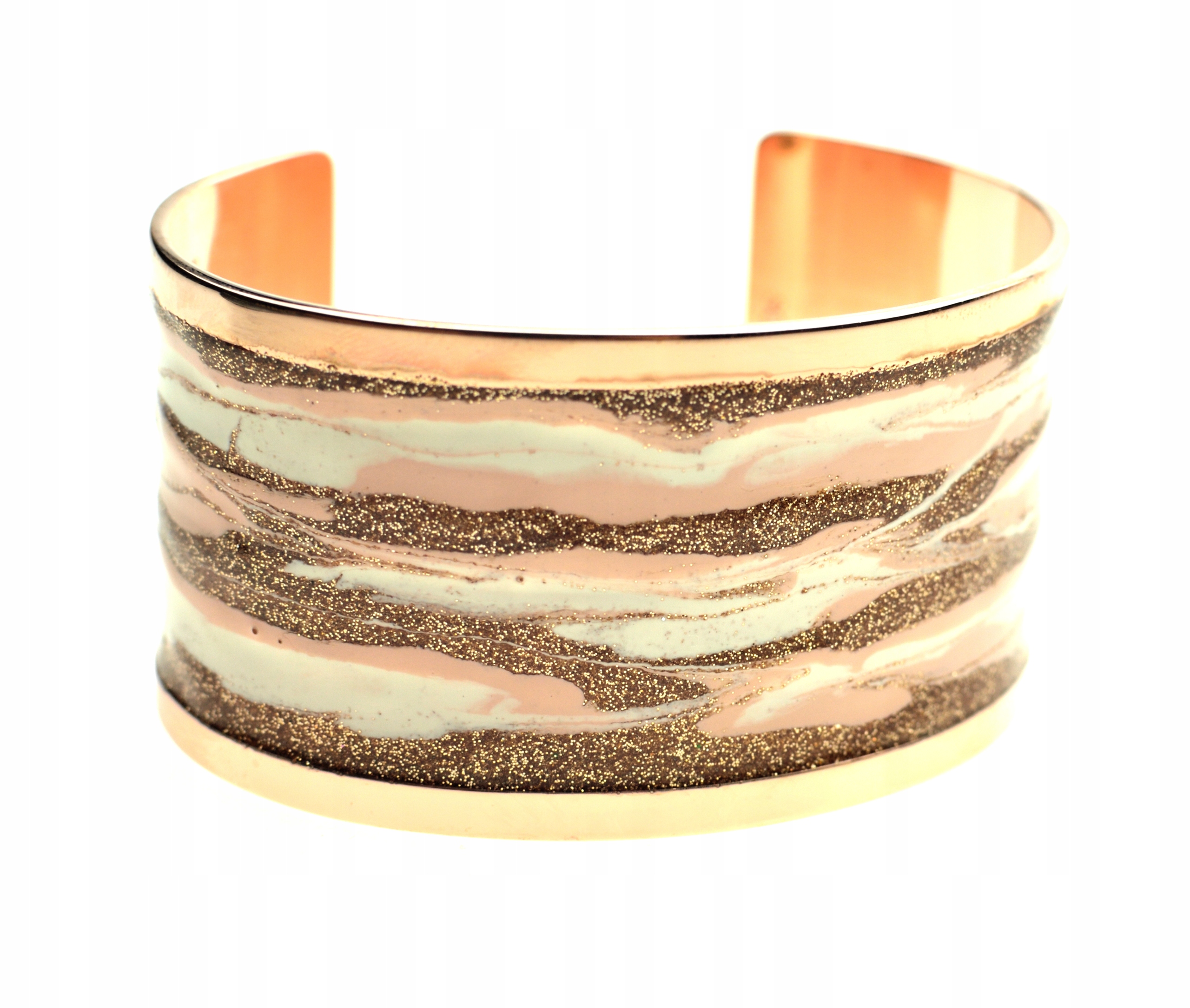 Náramek Pozlacený Růžovým Zlatem, Bronz S Brokátem Pro Maminku, Valentýna