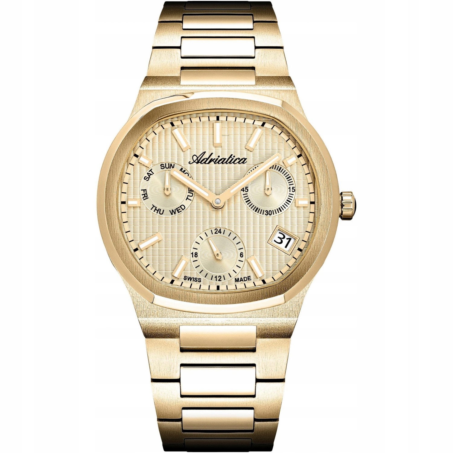 Pánské Hodinky Adriatica A8349.1111QF zlatý náramek
