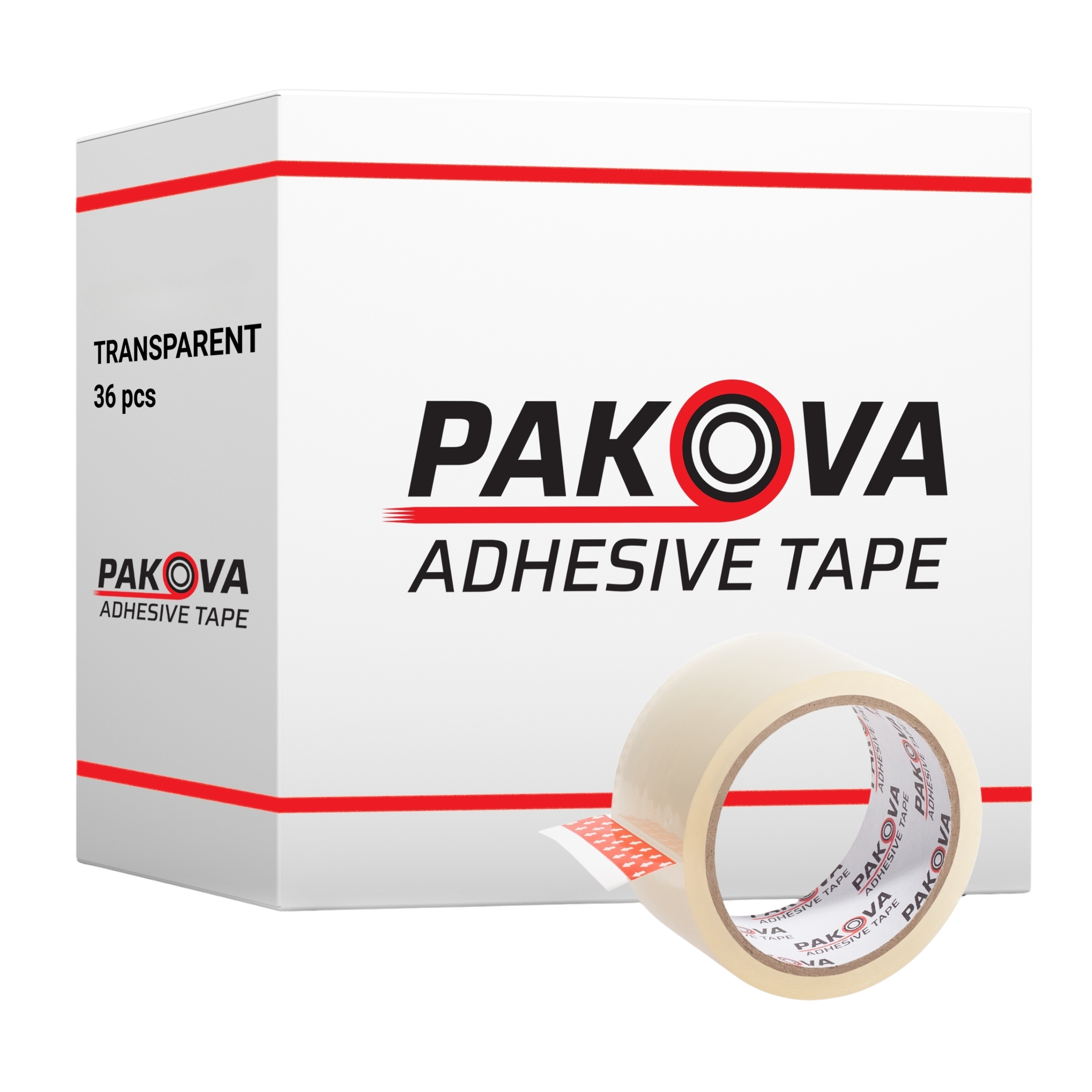 Taśma Pakowa Transparent 48/66y Klejąca Mocna Bezbarwna Pakova 36szt