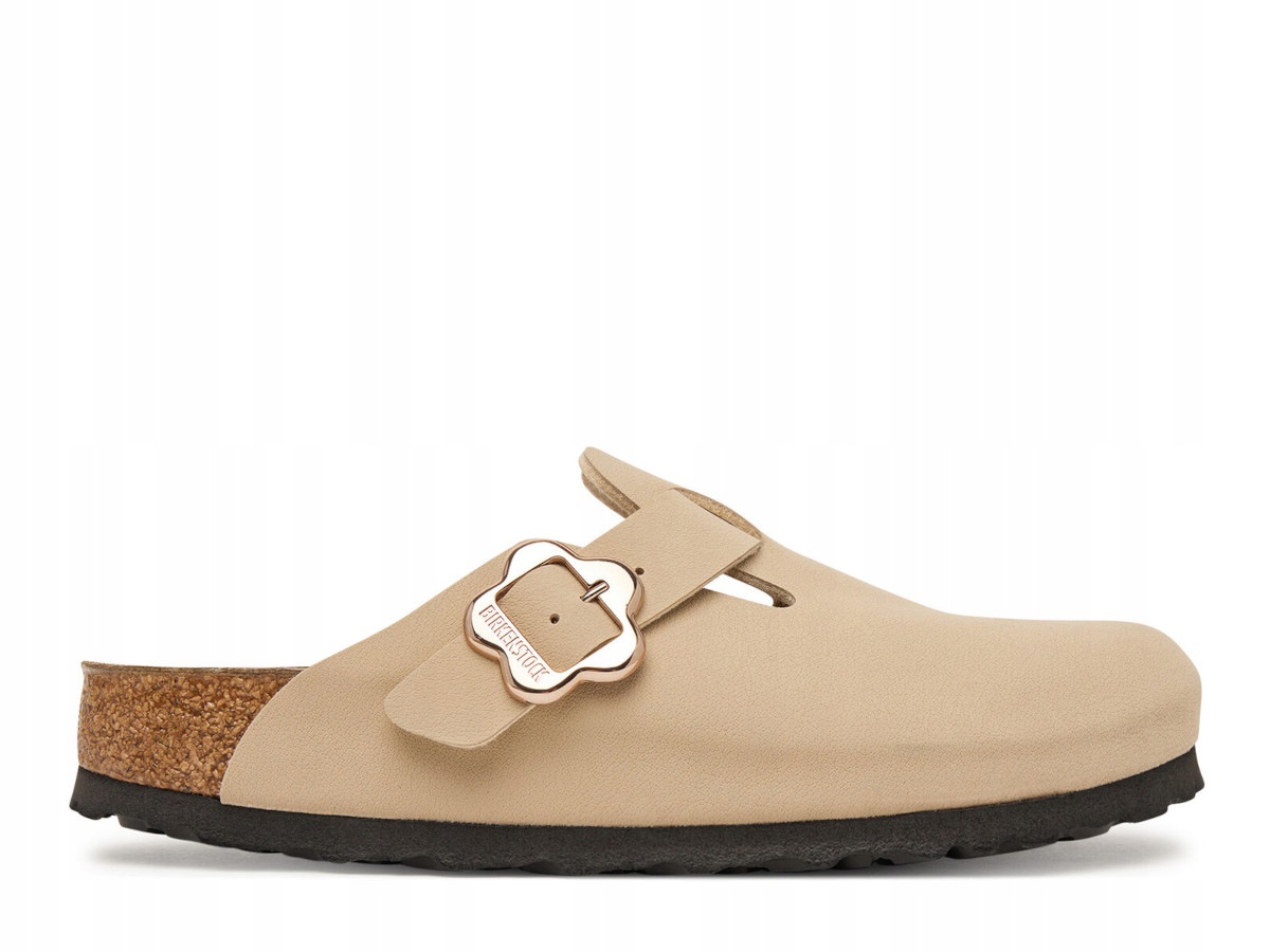 Klapki Birkenstock Boston Flowers Kids Birkibuc Junior Narrow Beżowe 38