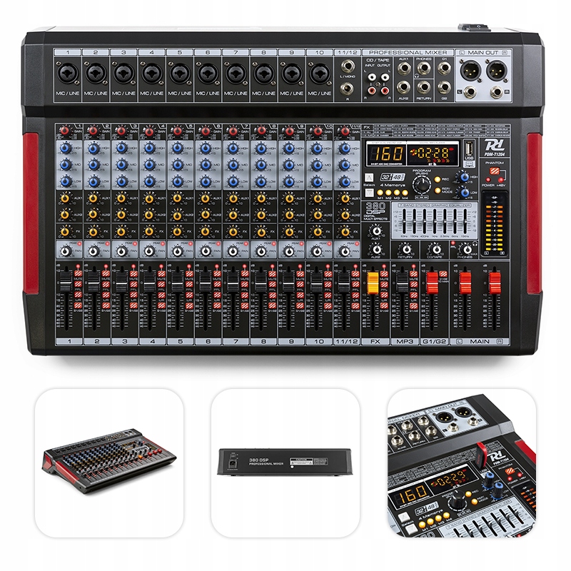 Mikser sceniczny 12-kanałowy PDM-T1204 DSP/MP3 Pro