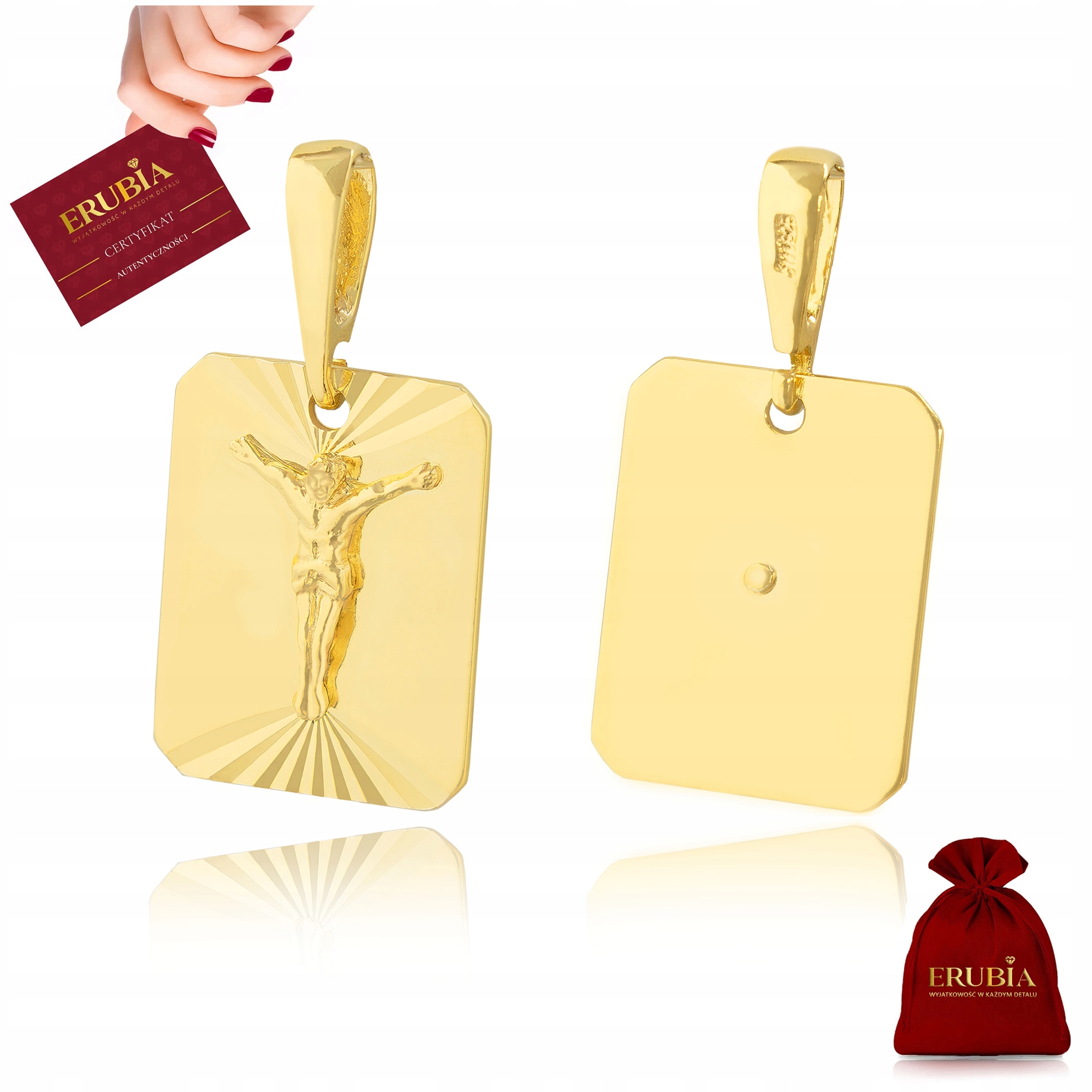 Zlatý Přívěsek 585 Stříbro Pozlacený 925 Přívěsek Medailon K Prvnímu Svatému Přijímání Ježíš