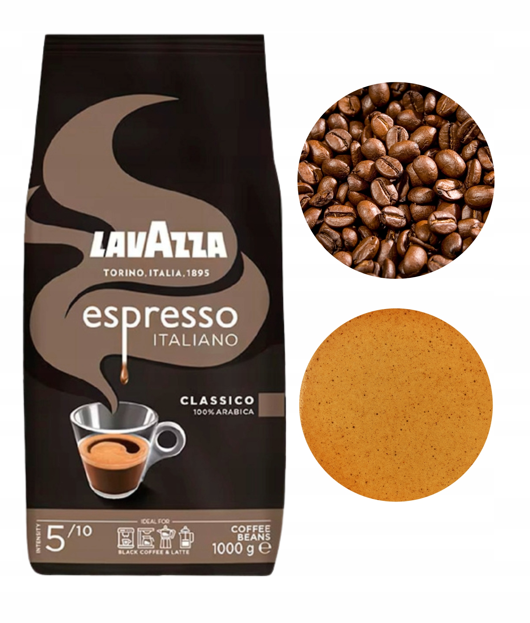Levně Lavazza Caffe Espresso káva káva arabica středně pražená italská 1 kg