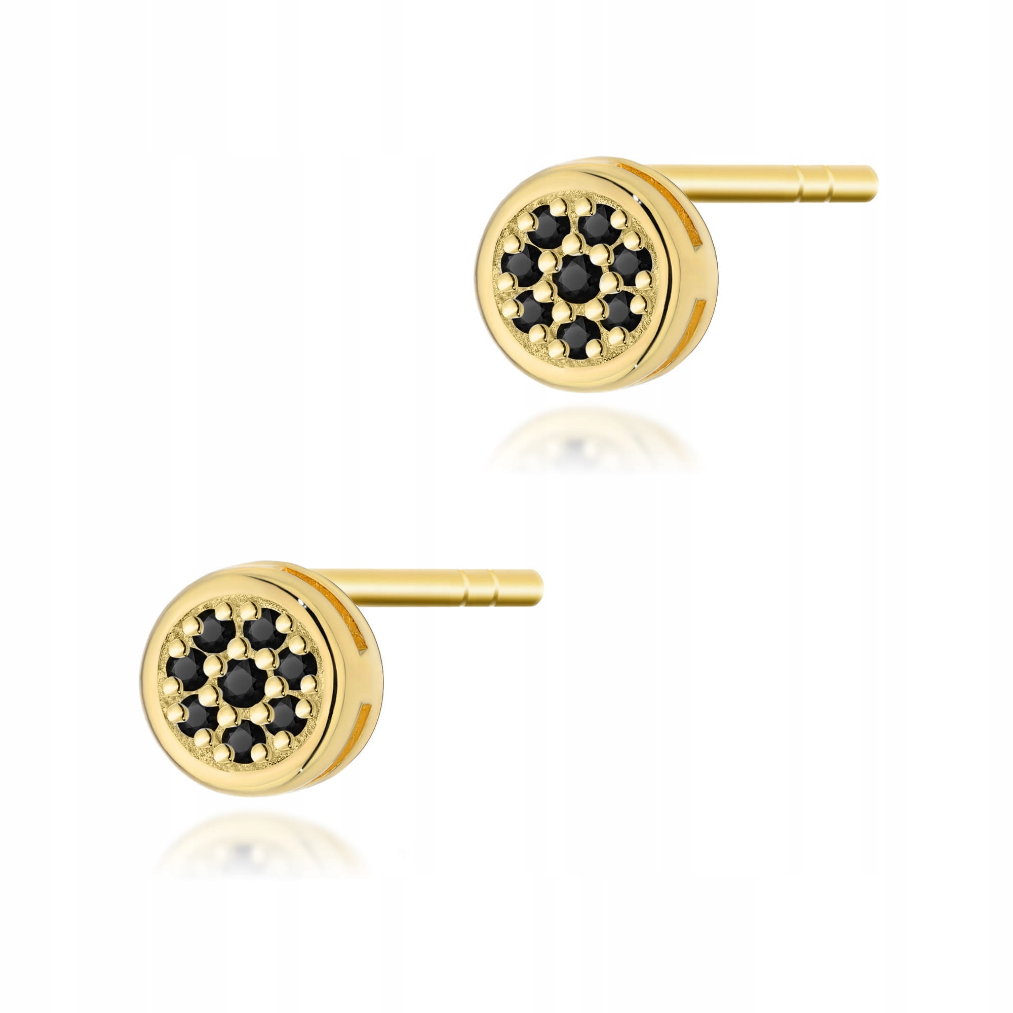 Zlaté Náušnice 585 s černými diamanty, elegantní design, módní pro ni