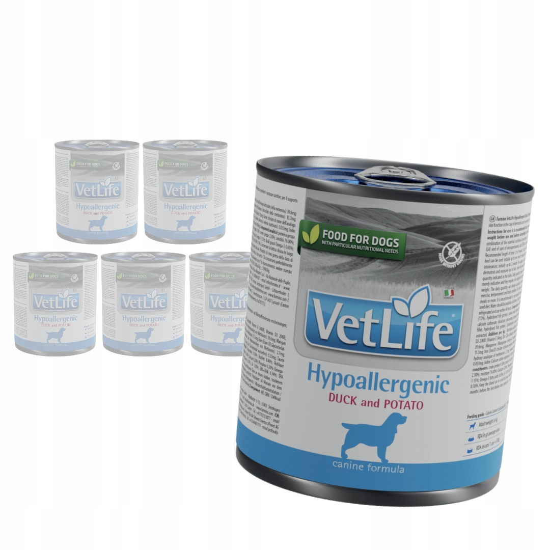 Farmina Vet Life Hypoallergenic Duck &amp; Potato 6x300g Krmivo pro psa s kachnou