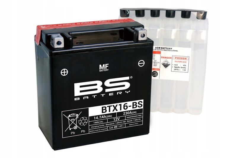 Bs Battery Bezúdržbová baterie s kyselinou BTX16 300609