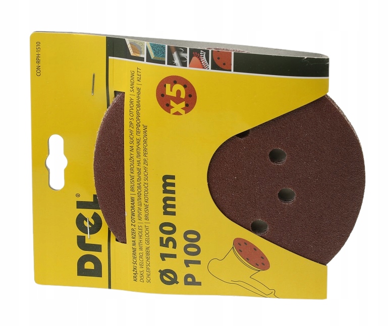

Krążki Ścierne 150 mm Na Rzep Z Otworami P100 3szt