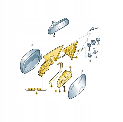 Lusterko obudowa Arosa Lupo lewe OE 6X1857507B