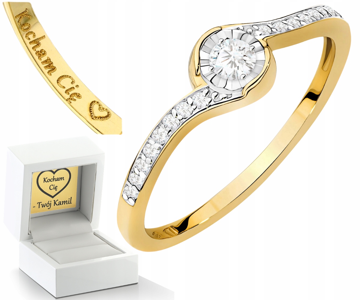Prstýnek Briliant Zlato 585 Gravírování Bonus Dárek