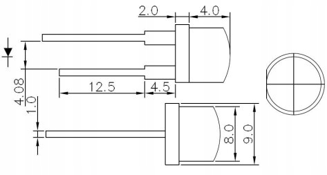 DIODY LED BIAŁE 8mm straw hat 150mA 25 SZTUK dioda Symbol LED