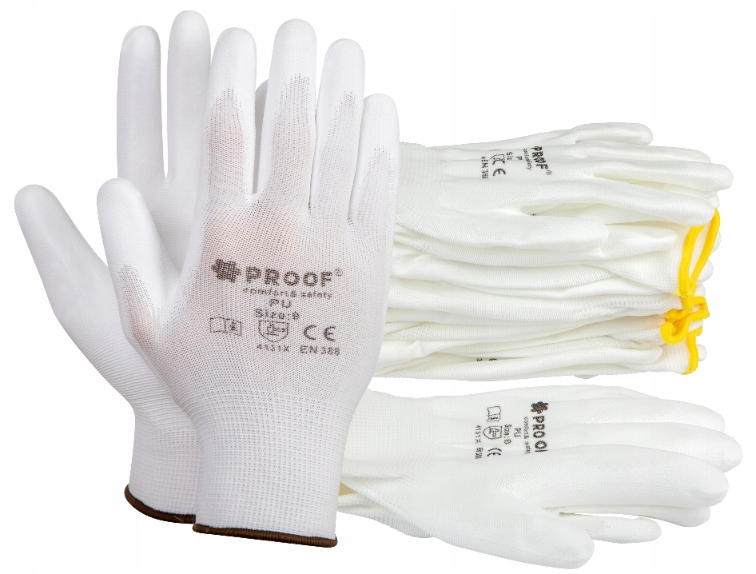 RĘKAWICE OCHRONNE ROBOCZE BHP BUDOWLANE POLIURETAN ROZ. 7 S 10 PAR