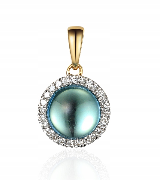 Zawieszka Złota Topaz Diamenty Próba 585