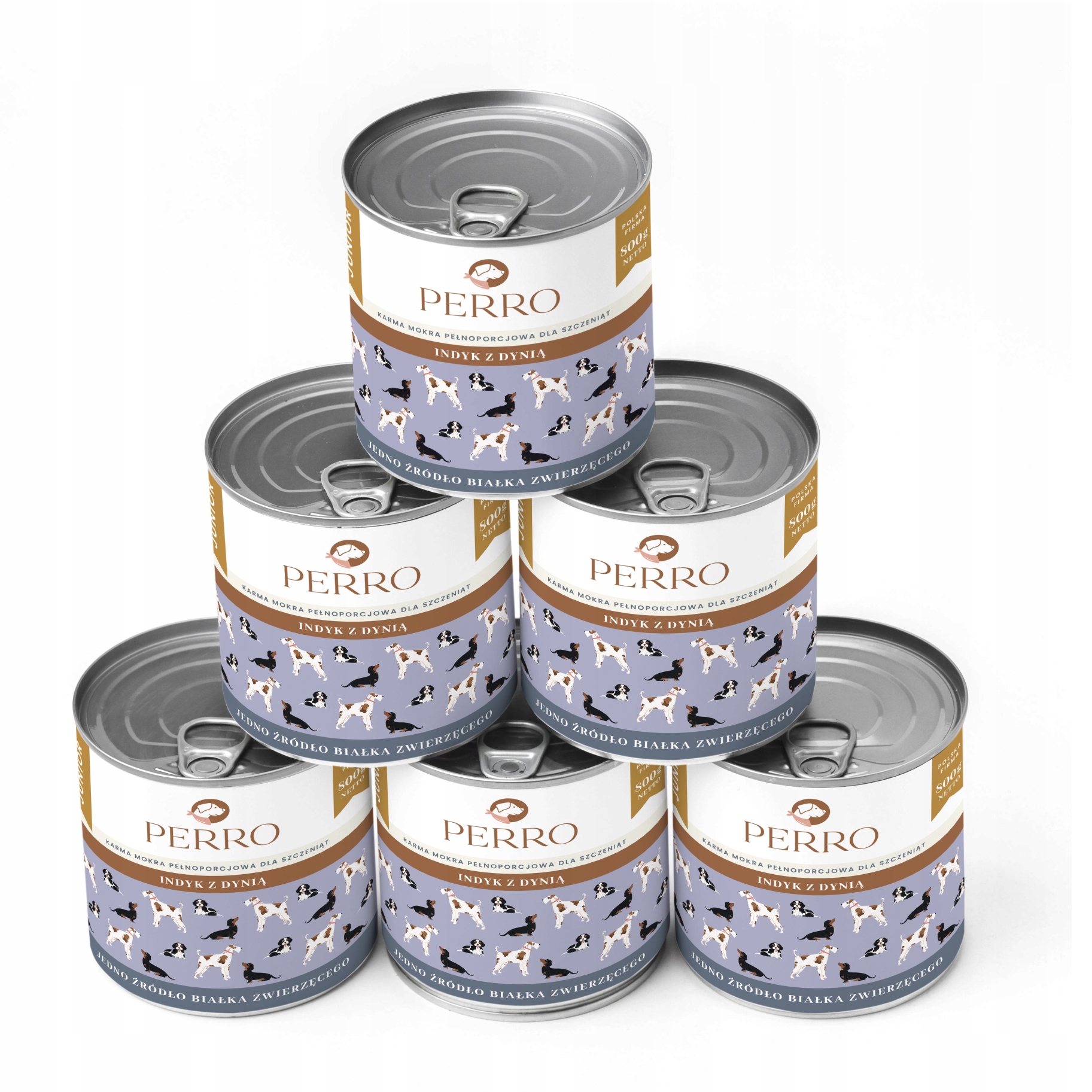 Perro Junior Mono Krmivo Vlhké Krůta s dýní pro štěňata 6x800g