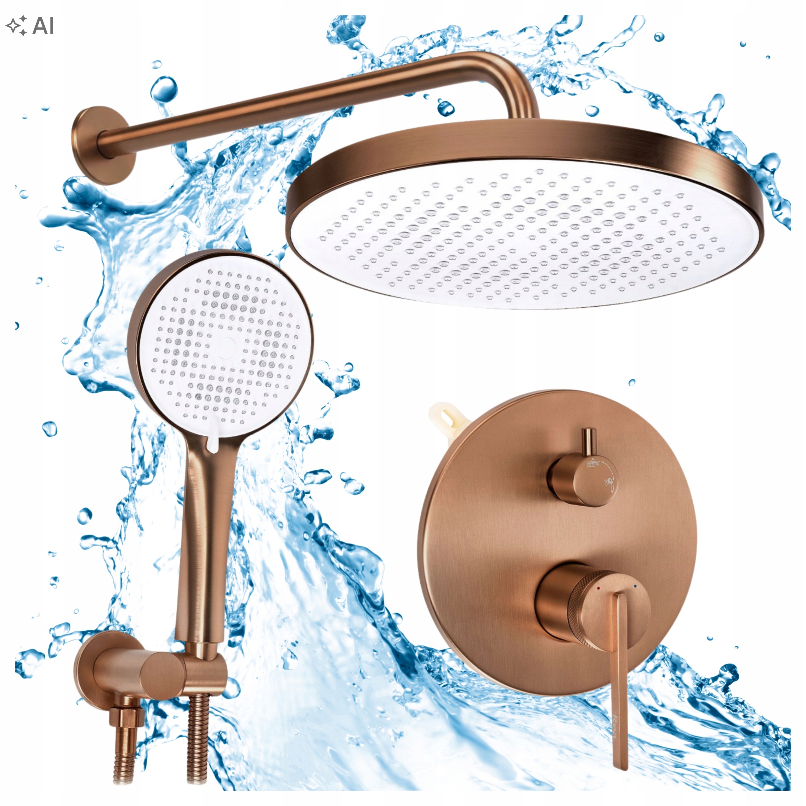 Sprchový Set pod omítku Grace se směšovačem Moderní design Pvd Rea