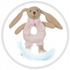 CANPOL Miękka przytulanka grzechotka KRÓLICZEK róż Materiał tkanina