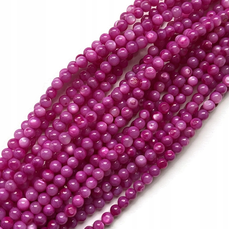 1659-Muszle sznur kulka ok 4mm fiolet mix