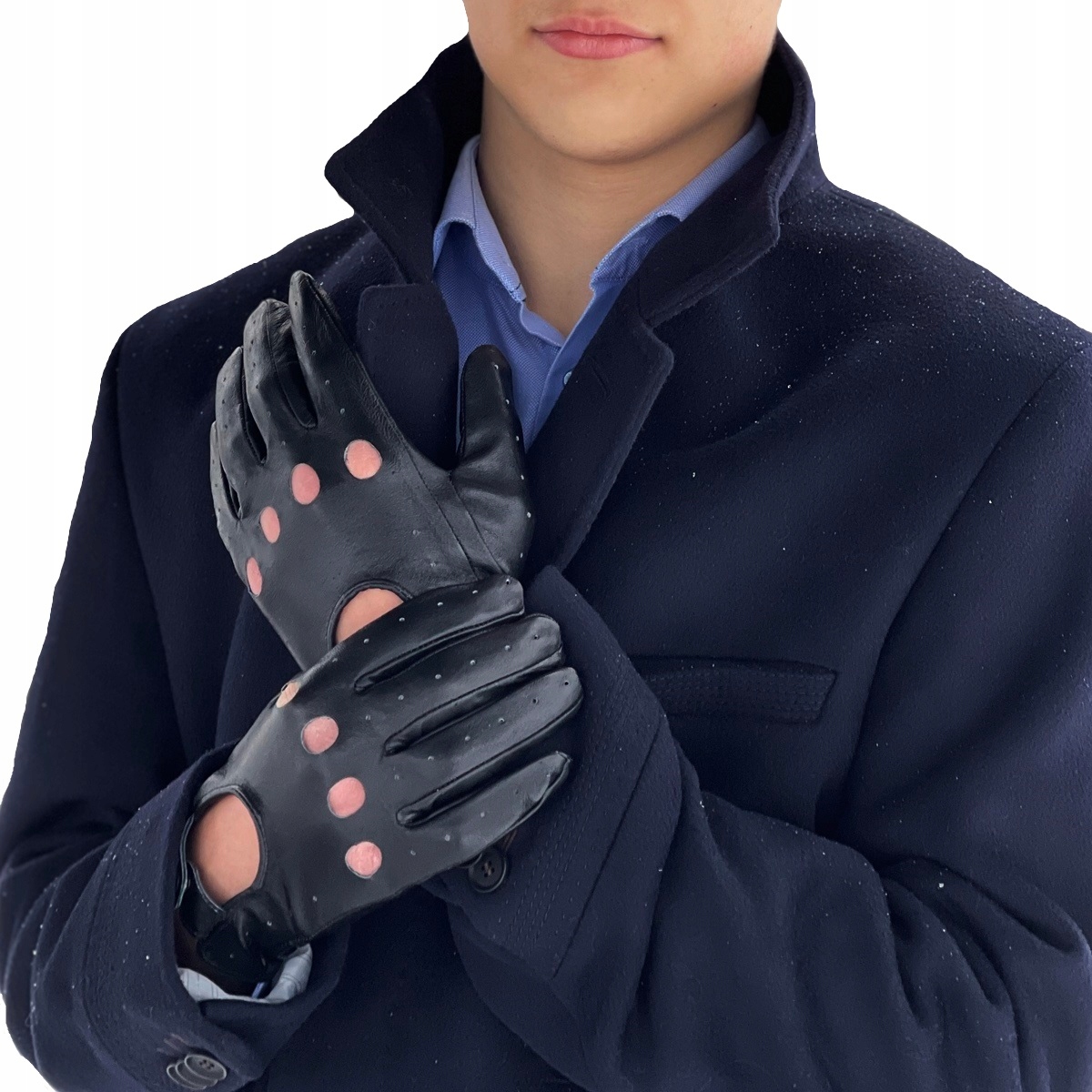 SKÓRZANE RĘKAWICZKI auto CAŁUSKI MĘSKIE PAUL