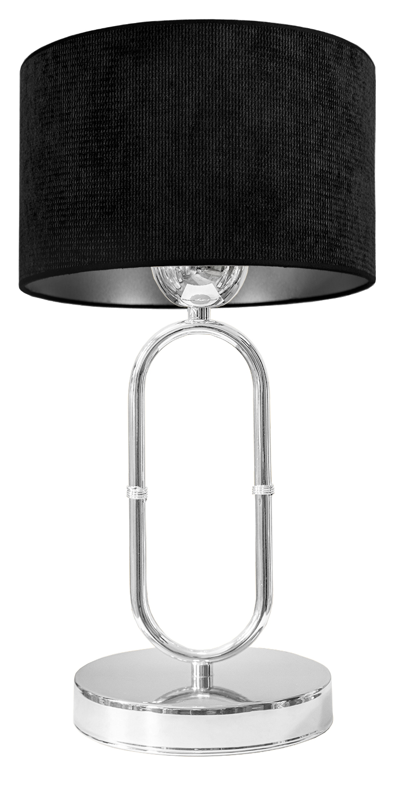 STYLOWA LAMPKA NOCNA BIURKOWA KLOSZ KULA RYFLOWANA NOWOCZESNA CHROM LED E27