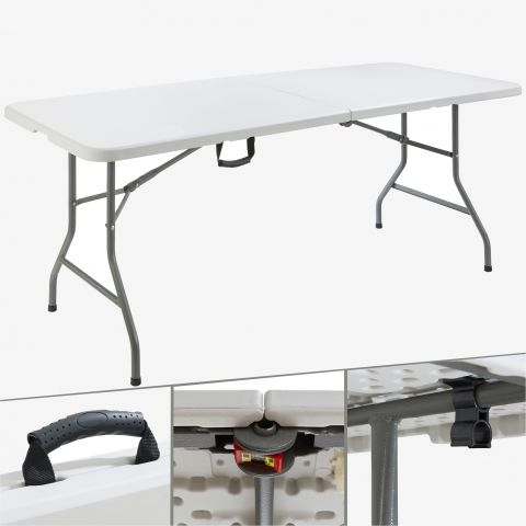 Stůl Arebos plast obdélníkový 182 x 74 x 74 cm kempingový stůl