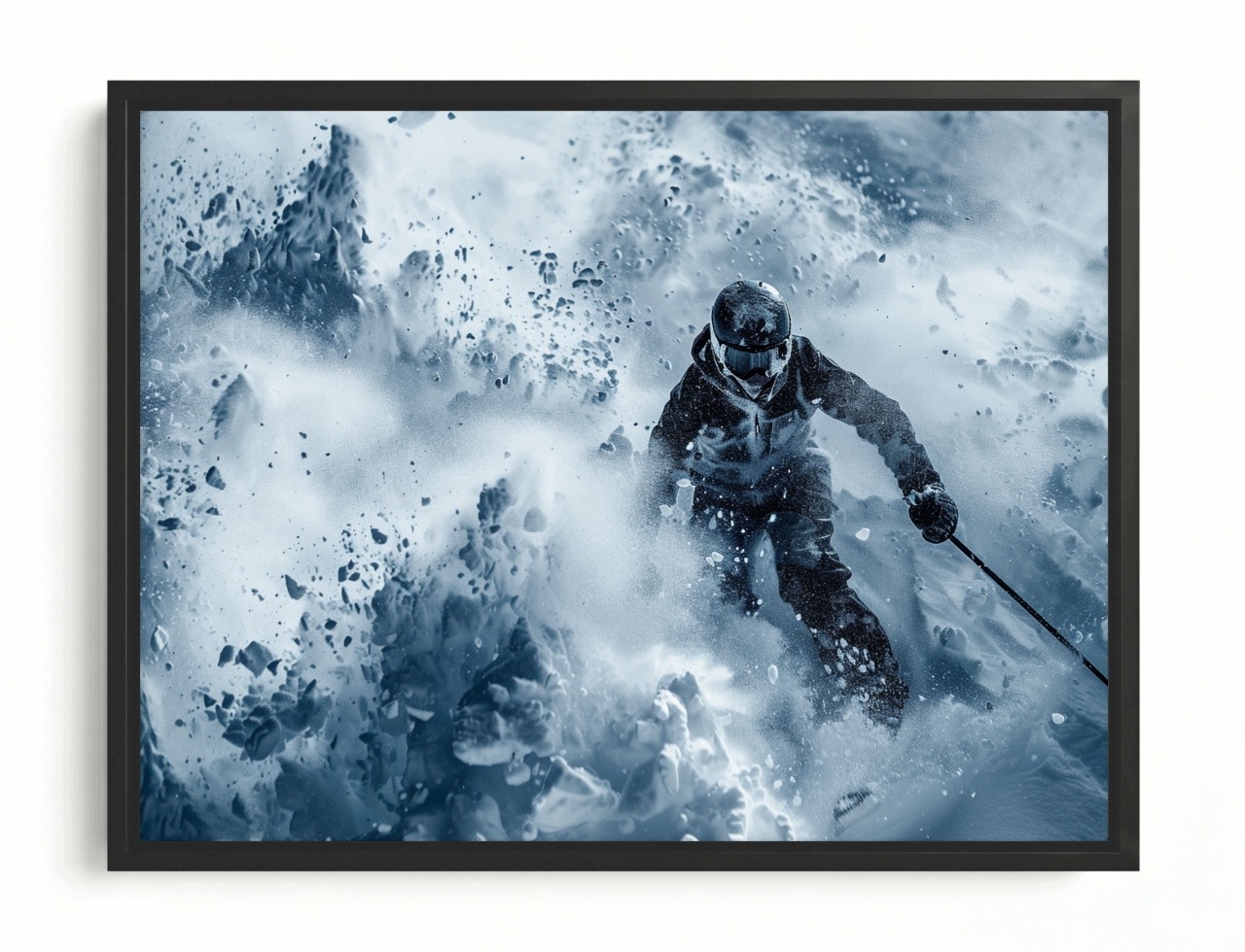 Obraz Rám Americký Box Sport Pohyb Zima Sníh Lyžování Lyžař Sjezd 80x60