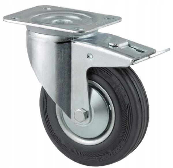 Otočná kola s černými gumovými pneumatikami 3477DVJ125P62