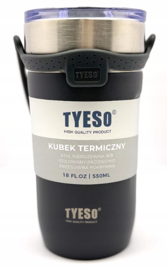 kubek termiczny Tyeso z uchwytem i słomką 550 ml