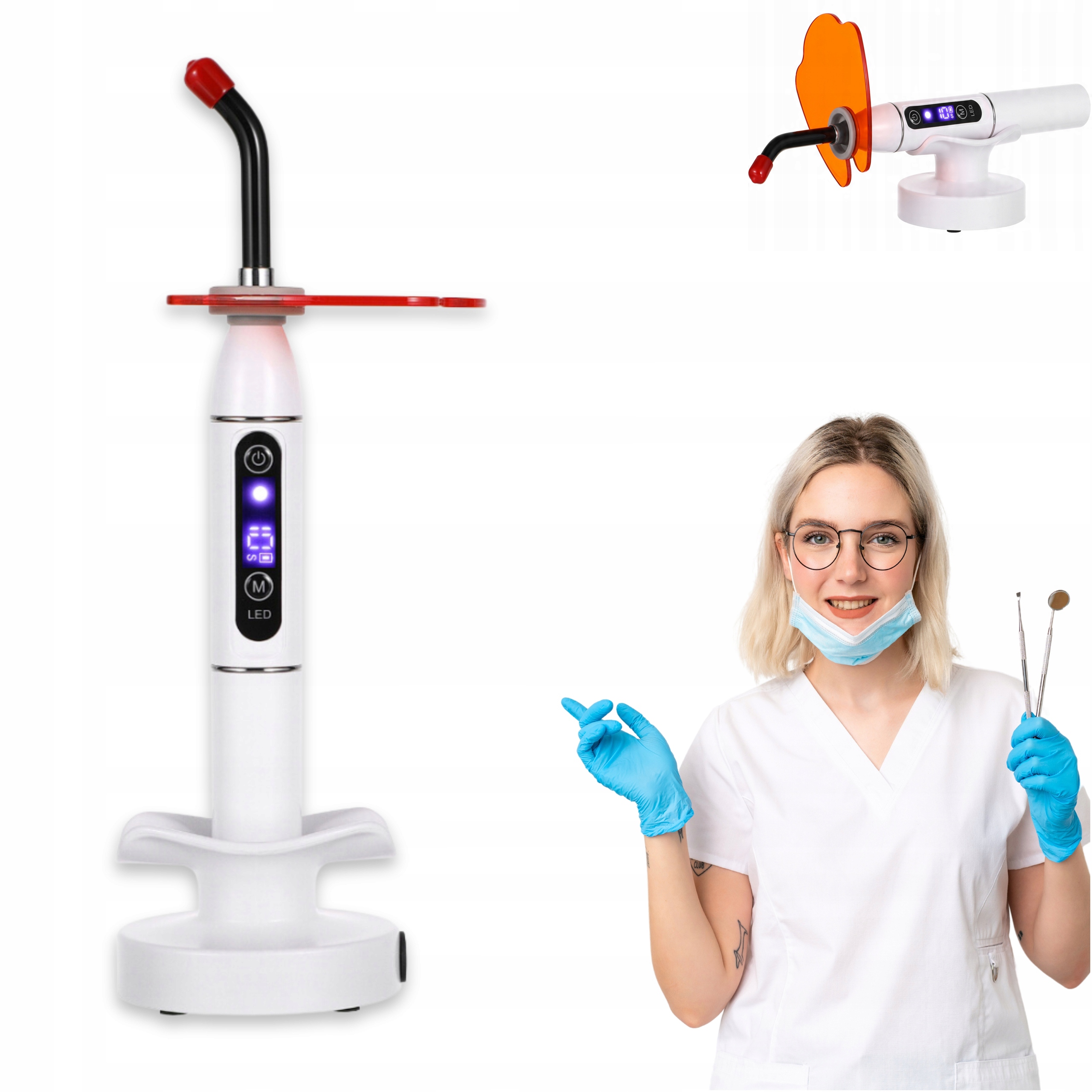 Laboratorní Dentální Vytavovací Lampa Bílá Zařízení světlo Polymerizace