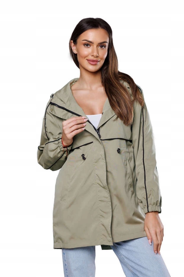 Bunda S Kapucí B8119 Olivová L (40)