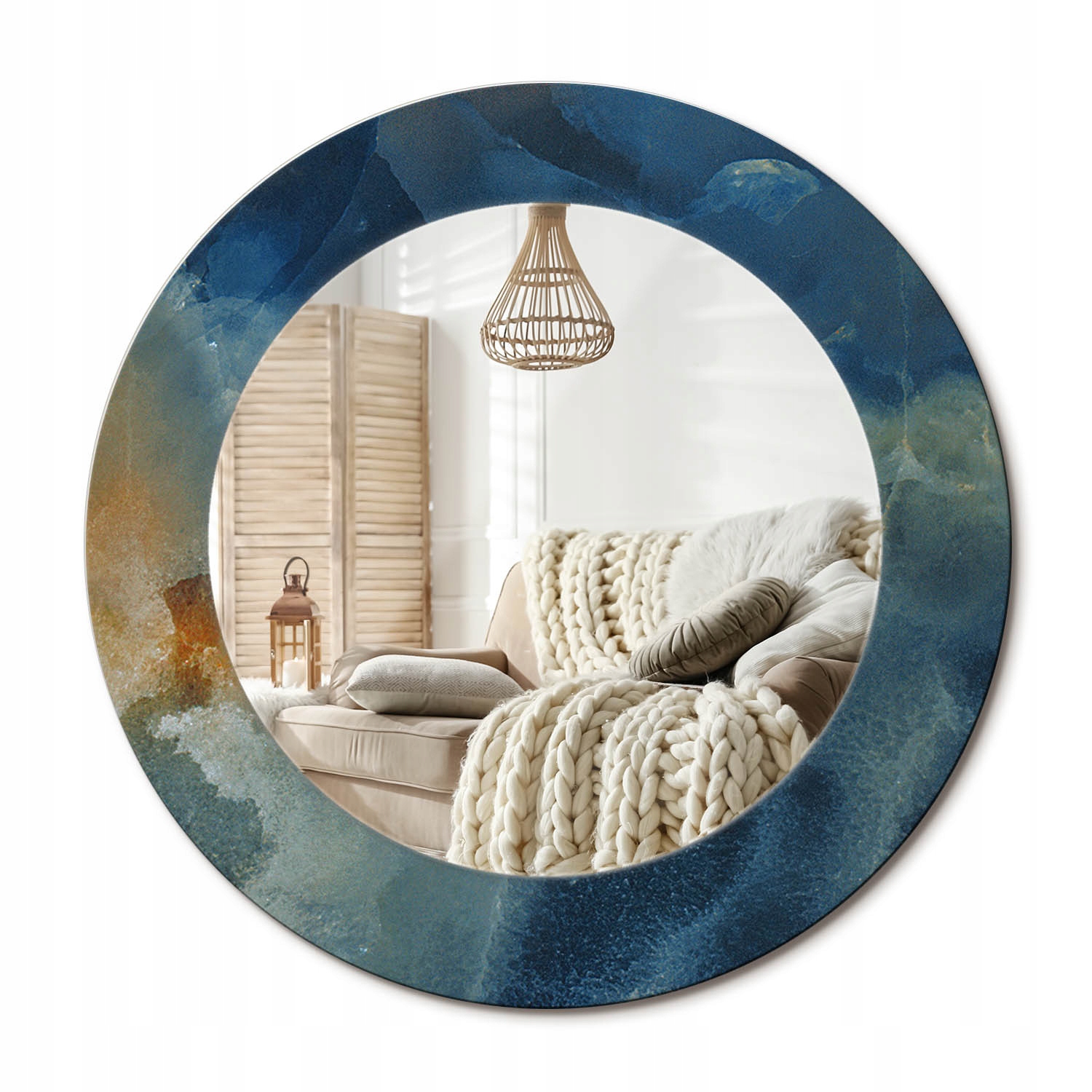 Moderné dekoratívne okrúhle zrkadlo s potlačou Loft Mramor onyx fi 50 cm