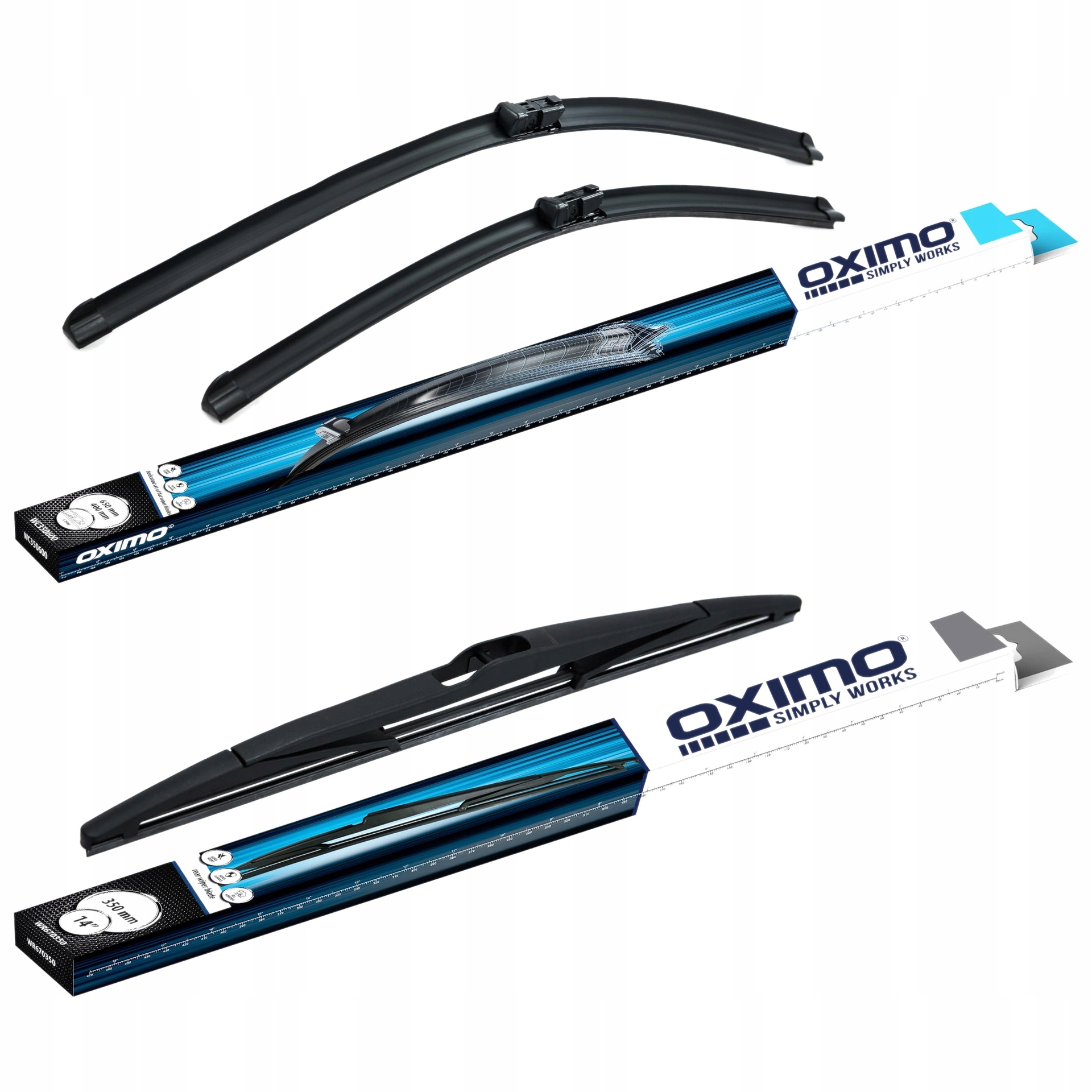 Wycieraczki do szyb Oximo Opel Adam Hatchback 12/10-19/02 Przód+tył