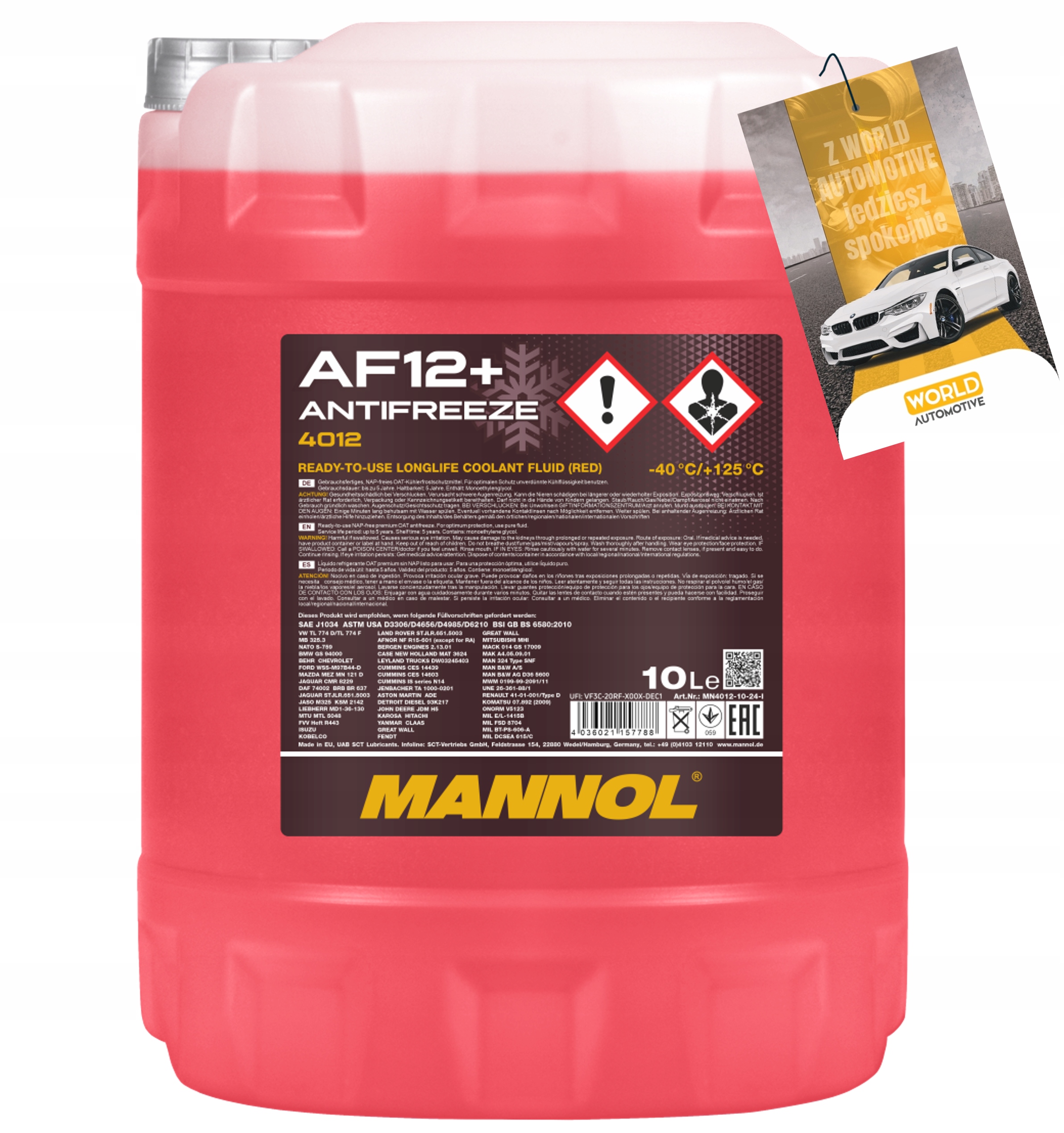 Mannol Antifreeze AF12+ (-40 °C) Longlife 10L 401210 Produkcji 12/2025
