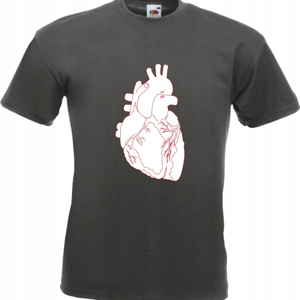

Koszulka serce anatomia M grafitowa