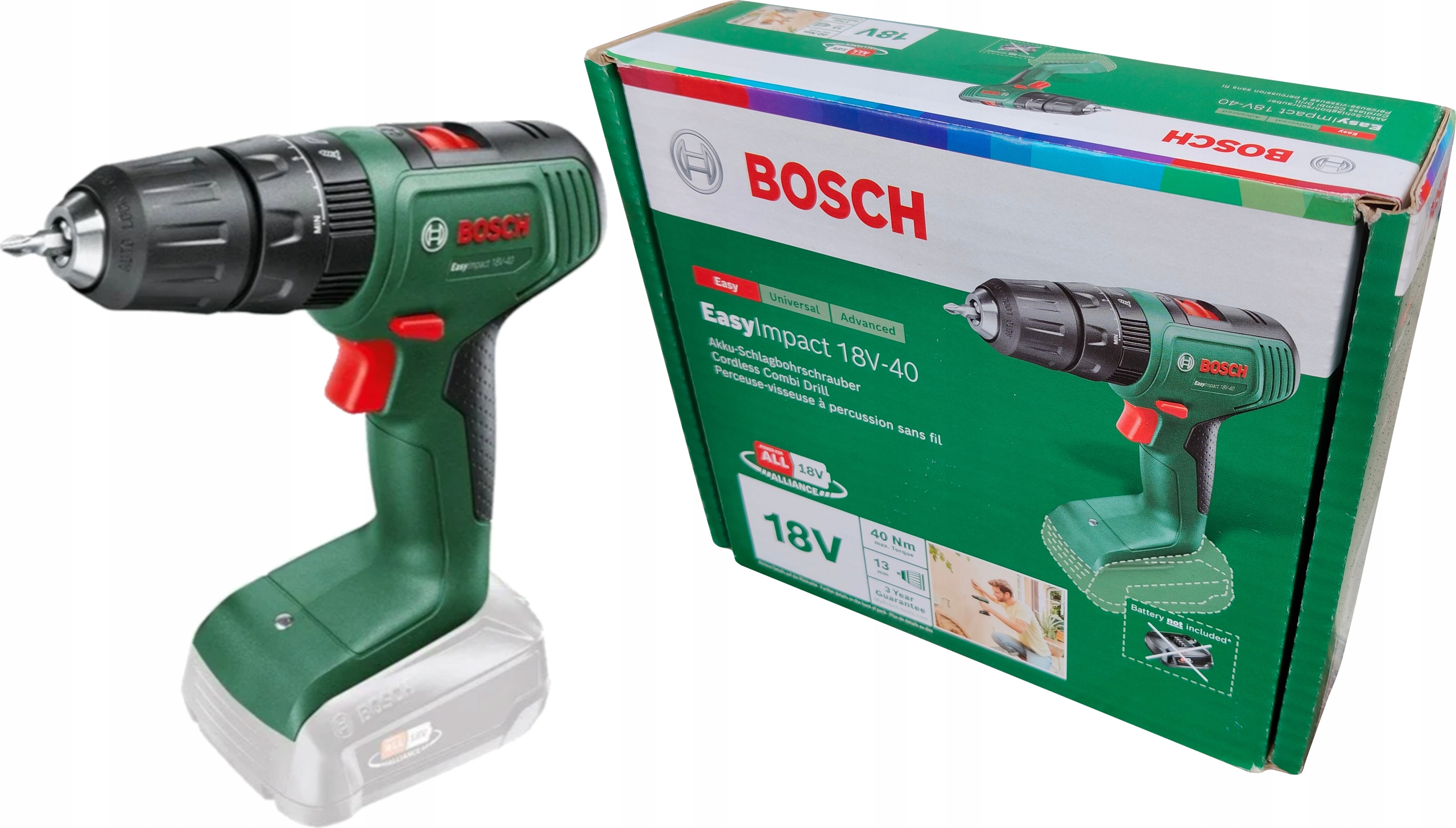 Wiertarko-wkrętarka Udarowa Bosch Easyimpact 18V-40 18V Solo